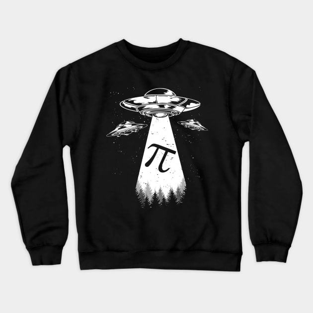 UFO Abduction Happy Pi Day Math Nerd Gift Crewneck Sweatshirt by HCMGift